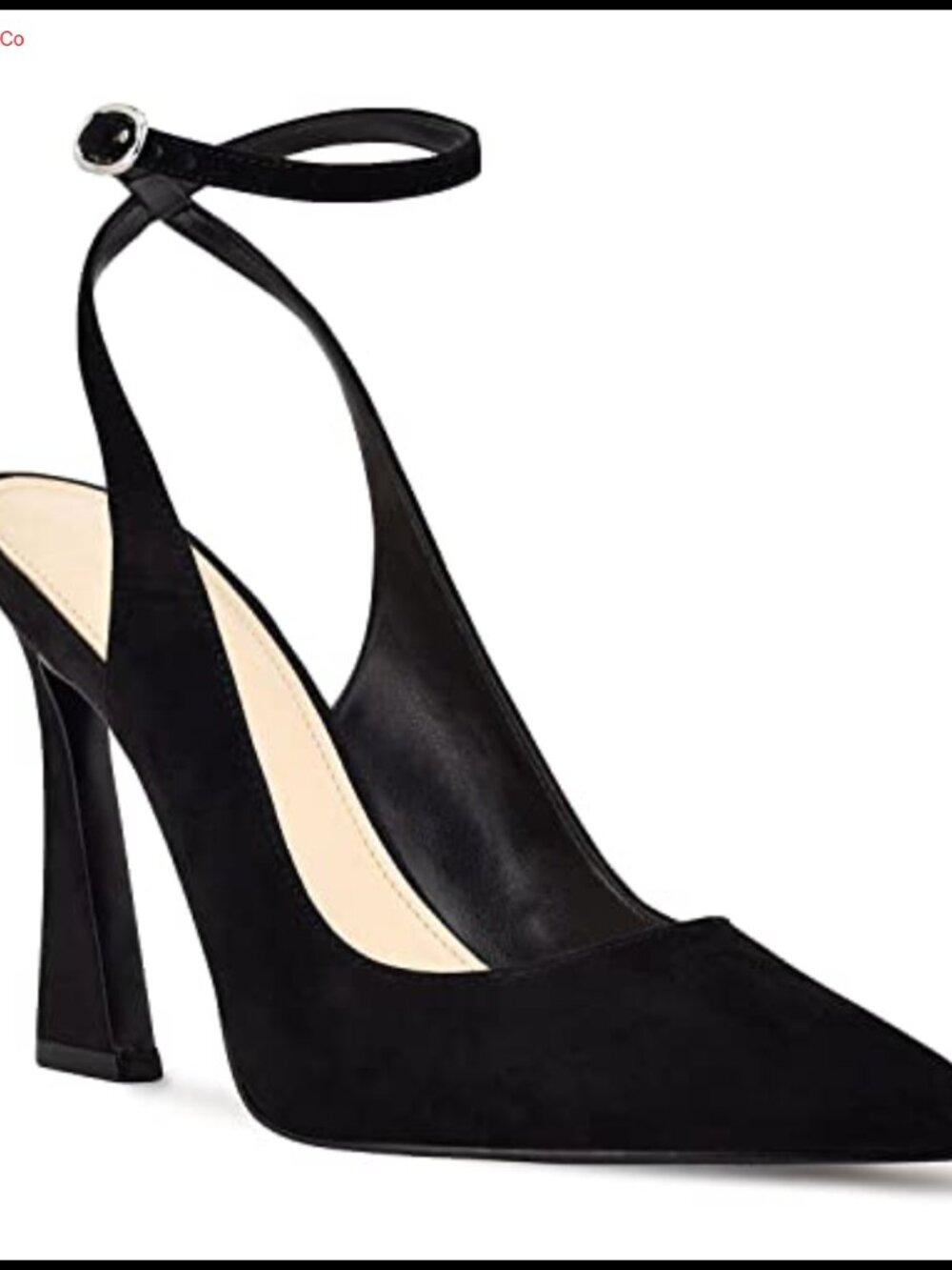 Women's Pointed Toe Slingback High Heels Faux Leather Ankle Strap Pumps